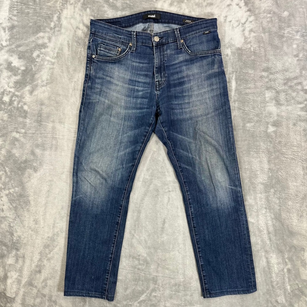 Mavi Marcus Slim Straight Leg Jeans Mens Size 36x27 Blue Dark Wash